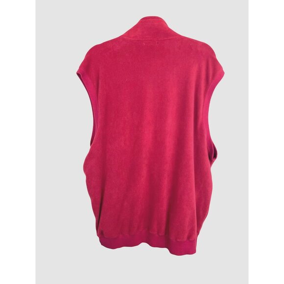 NWT Men XL Alan Flusser Golf Red Maroon Sleeveless Zip Up Vest Outerwear Pockets - Picture 2 of 11